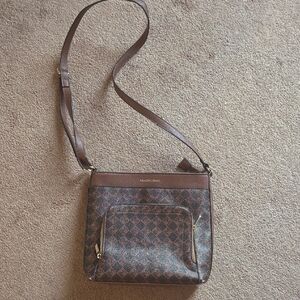 Isaac Mizrahi Brown Patterned Crossbody Bag